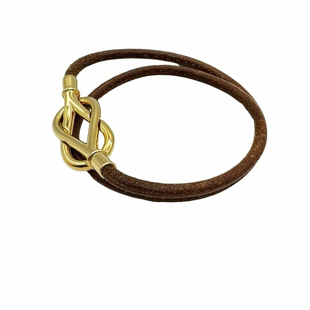 エルメス アタメ レザー ゴールド金具 ブレスレット レディース ブラウン エルメス アタメ レザー ゴールド金具 ブレスレット レディース ブラウン