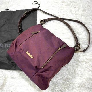 【美品】 ラシット ハンド ショルダー バッグ 2way パープル レディース