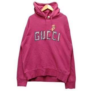 GUCCI グッチ 品番 475374 X9T51 フラワーロゴ プルオーバー パーカー ピンク サイズL 正規品 / 34406