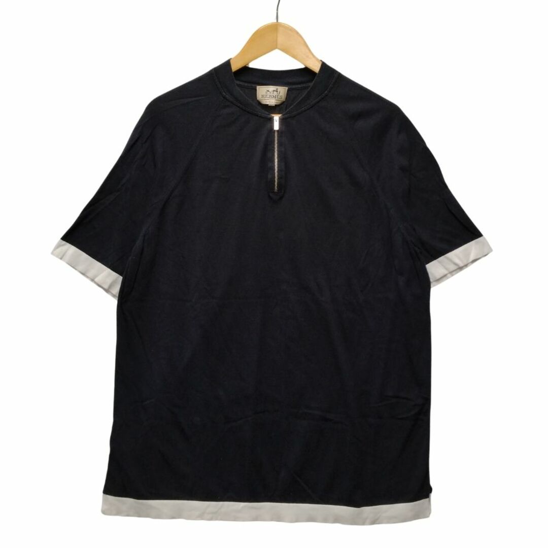 HERMES エルメス ハーフジップ プルオーバー 半袖Tシャツ HERMES エルメス ハーフジップ プルオーバー 半袖Tシャツ