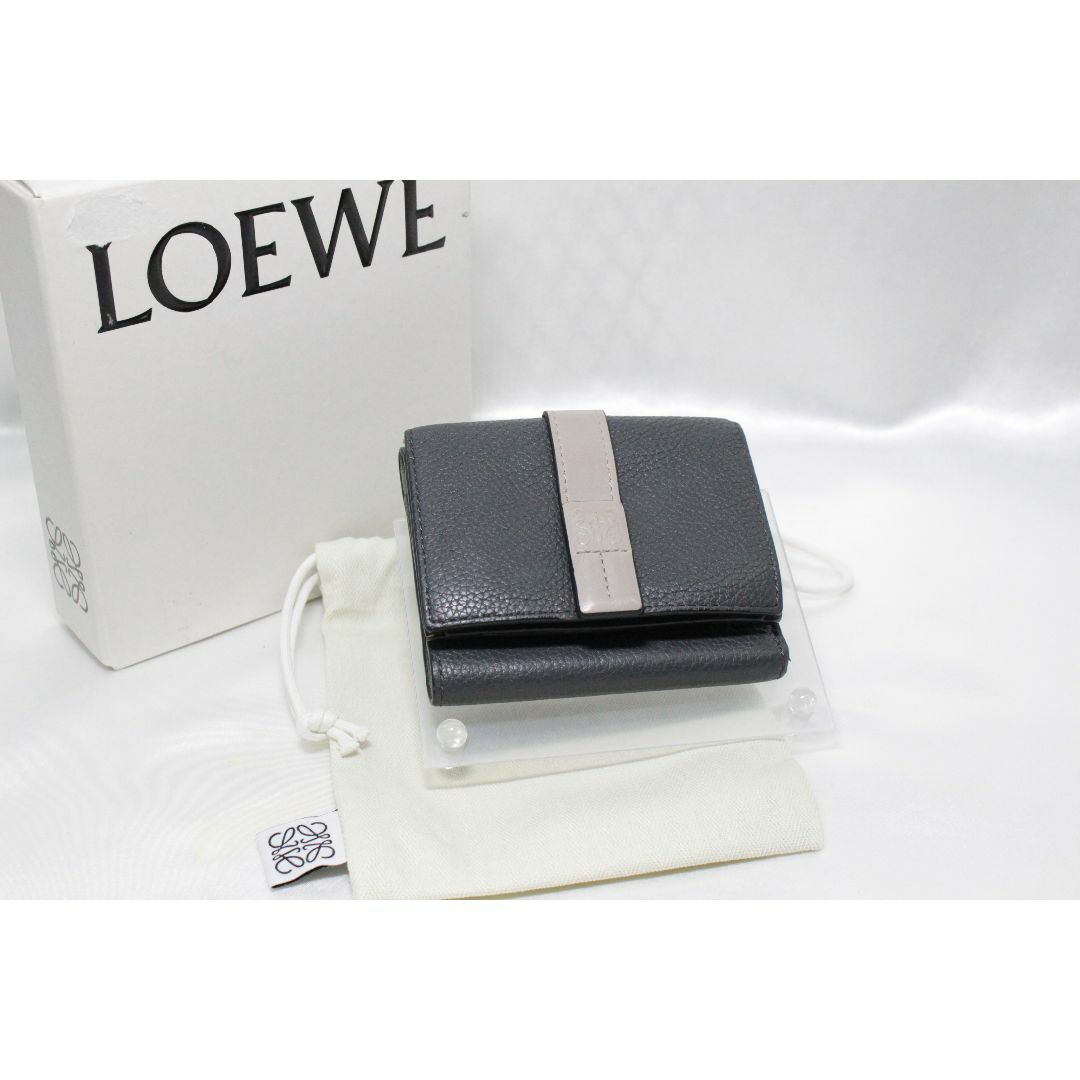 LOEWE】 折りたたみ財布 /美品 アンスラサイトグレー LOEWE】 折りたたみ財布 /美品 アンスラサイトグレー