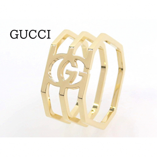 Gucci - GUCCI グッチ 750 ブラックダイヤ オクタゴナル リング GGロゴ