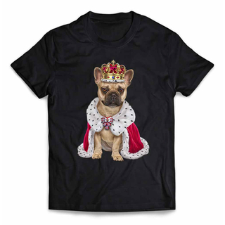 フレンチブルドッグ いぬ 犬 王様 キング 王子様 王冠 Tシャツ メンズ(Tシャツ/カットソー(半袖/袖なし))