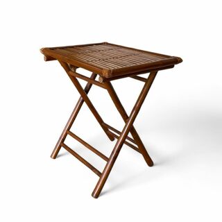 【和風レトロ】天然竹バンブーテーブル（折り畳み）  ガーデンテーブル(コーヒーテーブル/サイドテーブル)