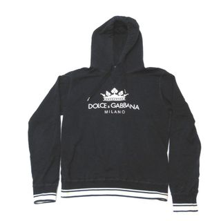 ドルチェアンドガッバーナ(DOLCE&GABBANA)のドルチェアンドガッバーナ パーカー クラウン ロゴ プリント ネイビー系 #50 メンズ DOLCE&GABBANA NA6166 中古(パーカー)