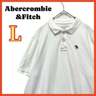 アバクロンビーアンドフィッチ(Abercrombie&Fitch)のAbercrombie&Fitch アバクロ 半袖 ポロシャツ 白 鹿の子 刺繍(ポロシャツ)