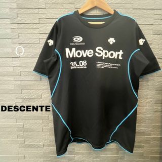 デサント MoveSport 半袖 Tシャツ ブラック×青 スポーツウェア XL