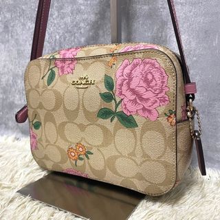 コーチ(COACH)の【美品】COACH コーチ ショルダーバッグ レザー PVC 花柄 シグネチャー(ショルダーバッグ)