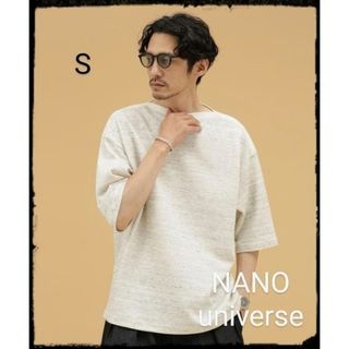 ナノユニバース(nano・universe)の【美品】LB.03/リネンダブルフェイスボートネックTシャツ(Tシャツ/カットソー(半袖/袖なし))