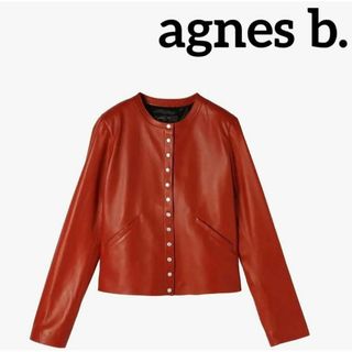 アニエスベー(agnes b.)のagnes b. アニエスベー X101CU32プレッション ジャケット 羊革(ノーカラージャケット)