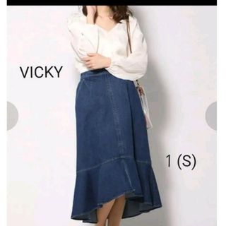 VICKY - ♥️美品♥️小嶋陽菜さん着用♥️洗濯可【VICKY】1 デニム切替フレアスカート