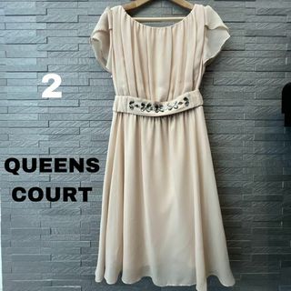 クイーンズコート(QUEENS COURT)のQUEENS COURT パーティードレス　ミディアムドレス　膝丈ワンピース　M(ミディアムドレス)