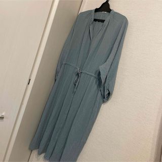 ANTIQULOTHES くすみモスグリーン　ロングワンピース　L(ロングワンピース/マキシワンピース)