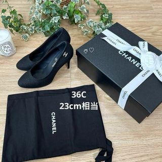 シャネル(CHANEL)のCHANELシャネル　ココマークパンプス　36　23cm　ブラック　ヒール靴(ハイヒール/パンプス)