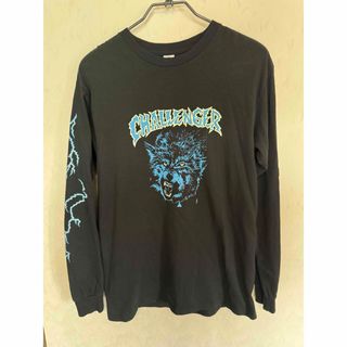 CHALLENGER チャレンジャー 長袖 Mサイズ ブラック ウルフ(Tシャツ/カットソー(七分/長袖))