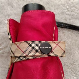 BURBERRY　バーバリー　折りたたみ　雨傘　50cm 赤　レッド