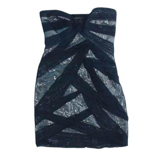 タダシ ショージ TADASHI SHOJI ワンピース YJ90218M Sequin Above Knee Mini Dresses for Women グリッタースパンコール ドレス ワンピース ネイビー系 2【中古】(その他)