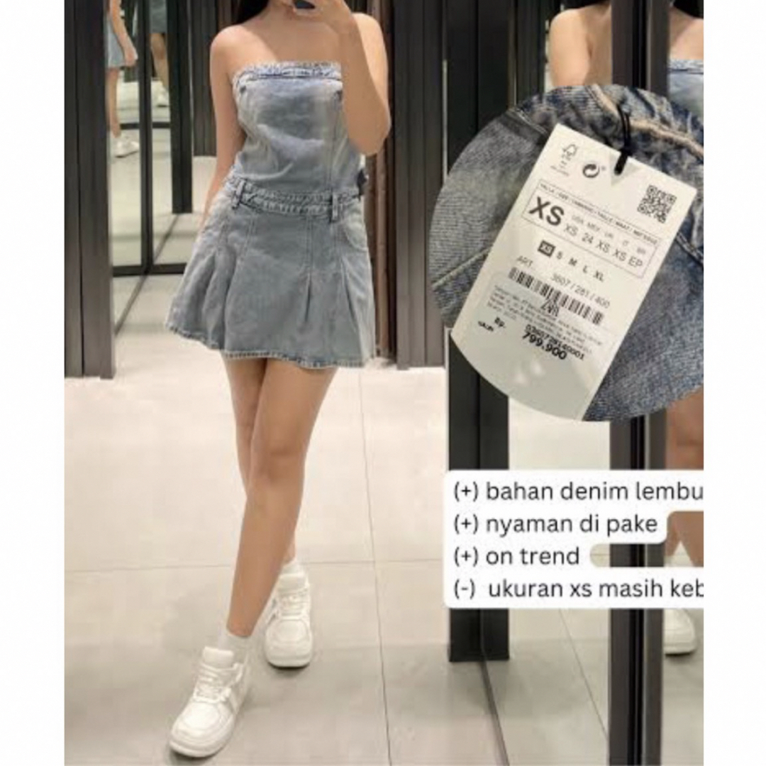 ZARA - TRFデニムボックスプリーツワンピースの通販 by ぽんぽこ ZARA - TRFデニムボックスプリーツワンピースの通販 by ぽんぽこ