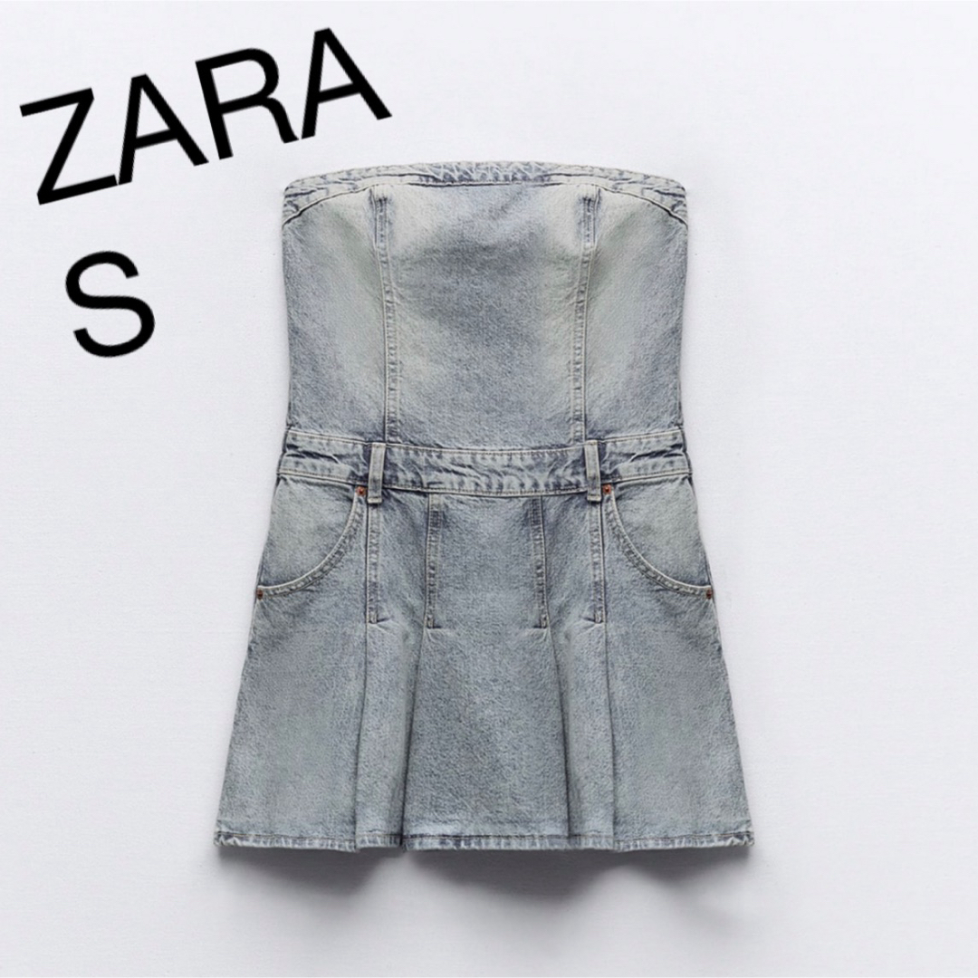 ZARA - TRFデニムボックスプリーツワンピースの通販 by ぽんぽこ ZARA - TRFデニムボックスプリーツワンピースの通販 by ぽんぽこ