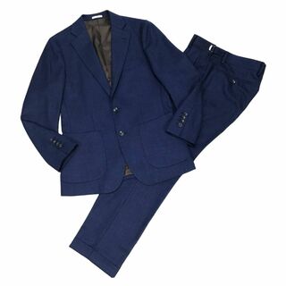SUIT SELECT スーツセレクト チェック柄シングルスーツ ブルー A5(セットアップ)