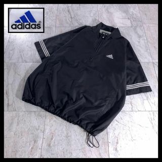 adidas - 00s adidas テック ナイロン ハーフジップ プルオーバー 半袖 y2k