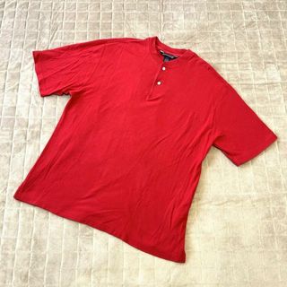 LANDS’END - 《LAND'S END》ランズエンド（L）ヘンリーネックコットンTシャツ