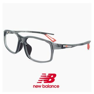 ニューバランス(New Balance)の【新品】 メンズ ニューバランス nb09365-2 スポーツメガネ new balance newbalance スポーツ メガネ 眼鏡 nb09365 スクエア 型 クリア ダークグレー フレーム(サングラス/メガネ)