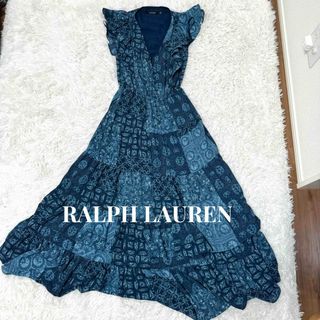 ラルフローレン(Ralph Lauren)の【美品】RALPH LAUREN ペイズリー（00）染め　マキシ丈　ワンピース(ロングワンピース/マキシワンピース)