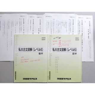 WO37-099 河合塾マナビス 私大古文読解(レベル5) 2019 前/後半 計2冊 18 S0B(語学/参考書)