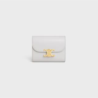 セリーヌ(celine)の新品 CELINE セリーヌ スモールウォレット トリオンフ グレー ゴールド(財布)