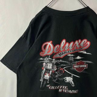 ハーレーダビッドソン(Harley Davidson)のUSA製　ハーレーダビッドソン　ビッグプリント　Tシャツ　古着　ブラック　XL(Tシャツ/カットソー(半袖/袖なし))