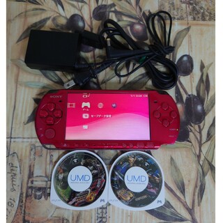 プレイステーションポータブル(PlayStation Portable)のPSP3000 レッド(携帯用ゲーム機本体)