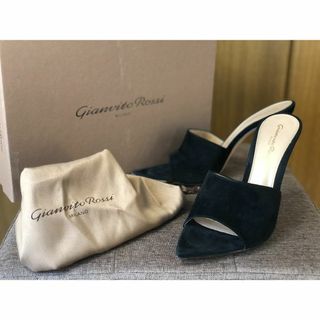 ジャンヴィットロッシ(Gianvito Rossi)のジャンビットロッシ|37.5|24.5㎝|黒|k1148(ミュール)