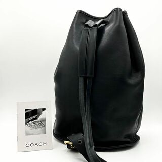 X601【美品】オールドコーチ／ワンショルダーバッグ　巾着　グラブタンレザー　黒