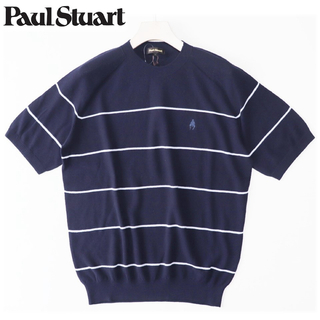 ポールスチュアート(Paul Stuart)の《ポール・スチュアート》新品 ホールガーメント 鹿の子ニットTシャツ L(Tシャツ/カットソー(半袖/袖なし))