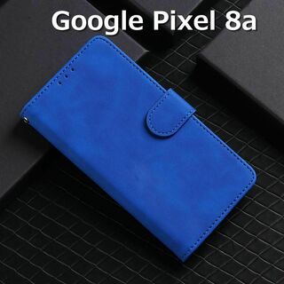 Google Pixel8a ケース 手帳 ブルー(Androidケース)