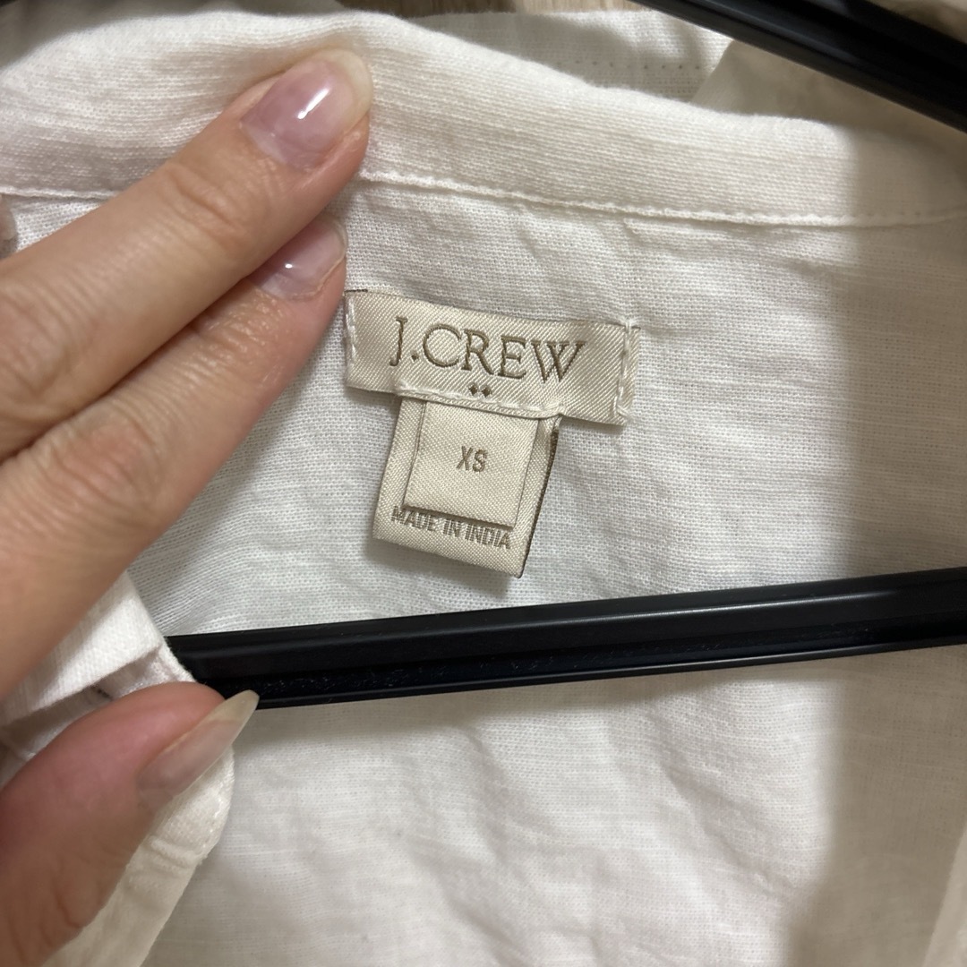 J.Crew(ジェイクルー)のジェイクルー　J.CREW コットンリネンシャツ　ホワイト レディースのトップス(シャツ/ブラウス(長袖/七分))の商品写真