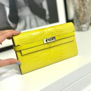 エルメス(Hermes)の美品 エルメス ケリーウォレット アリゲーター(財布)