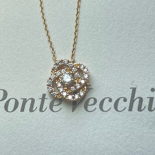 PonteVecchio - ポンテヴェキオ　k18 ダイヤモンド　フラワー　ネックレス　YG  0.18ct