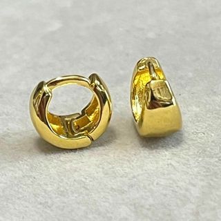 S925 リングピアス　10MM　ゴールド(ピアス)