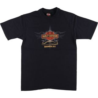 ハーレーダビッドソン(Harley Davidson)の古着 ハーレーダビッドソン Harley-Davidson モーターサイクル バイクTシャツ USA製 メンズL /eaa450585(Tシャツ/カットソー(半袖/袖なし))