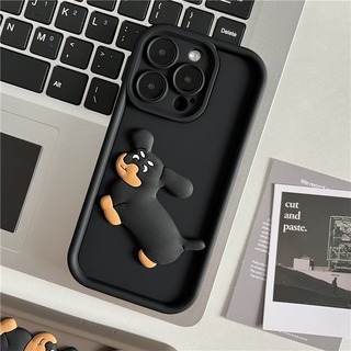 【売れ筋商品】iPhone15Pro　ケース　黒色　ダックスフンド　犬　シンプル
