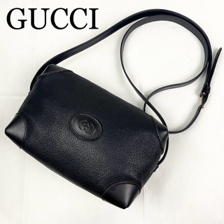 Gucci - GUCCI ショルダーバッグ　インターロッキング　ブラック　レザー　カメラバッグ
