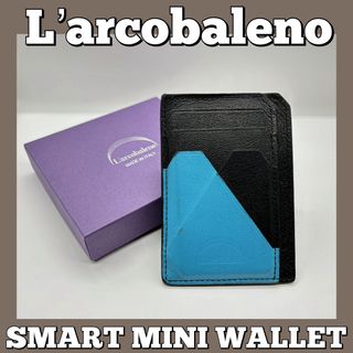 ラルコバレーノ(L'arcobaleno)のラルコバレーノ/スマートミニウォレット/カード入れ/パスケース/IC/クレカ/黒(財布)