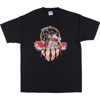 古着 T-SHIRT モーターサイクル バイクTシャツ カナダ製 メンズL /eaa450575(Tシャツ/カットソー(半袖/袖なし))