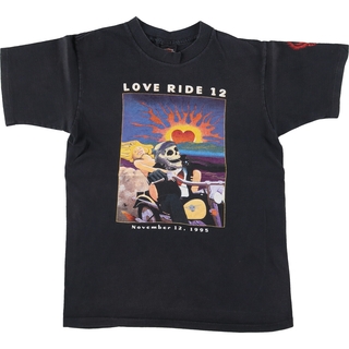 ハーレーダビッドソン(Harley Davidson)の古着 90年代 ハーレーダビッドソン Harley-Davidson LOVE RIDE 12 モーターサイクル バイクTシャツ USA製 メンズS ヴィンテージ /eaa450578(Tシャツ/カットソー(半袖/袖なし))