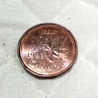カナダ　1セント硬貨　1993年　エリザベス2世　CANADA(貨幣)