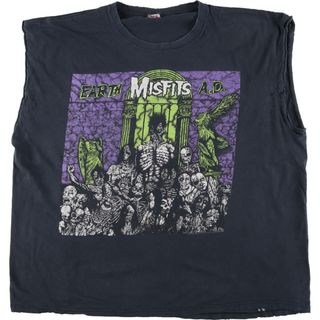 古着 00年代 MISFITS ミスフィッツ EARTH A.D. カットオフ バンドTシャツ バンT メンズXXL /eaa450664(Tシャツ/カットソー(半袖/袖なし))