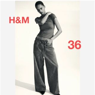 H&M - H&M  90sバギーレギュラーデニム　ルーズフィットミッドウエストバギー　36