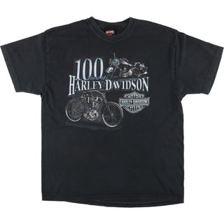 ハーレーダビッドソン(Harley Davidson)の古着 00年代 ハーレーダビッドソン Harley-Davidson モーターサイクル バイクTシャツ USA製 メンズXL /eaa448055(Tシャツ/カットソー(半袖/袖なし))